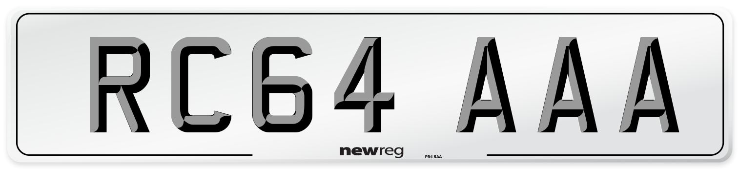 RC64 AAA Number Plate from New Reg